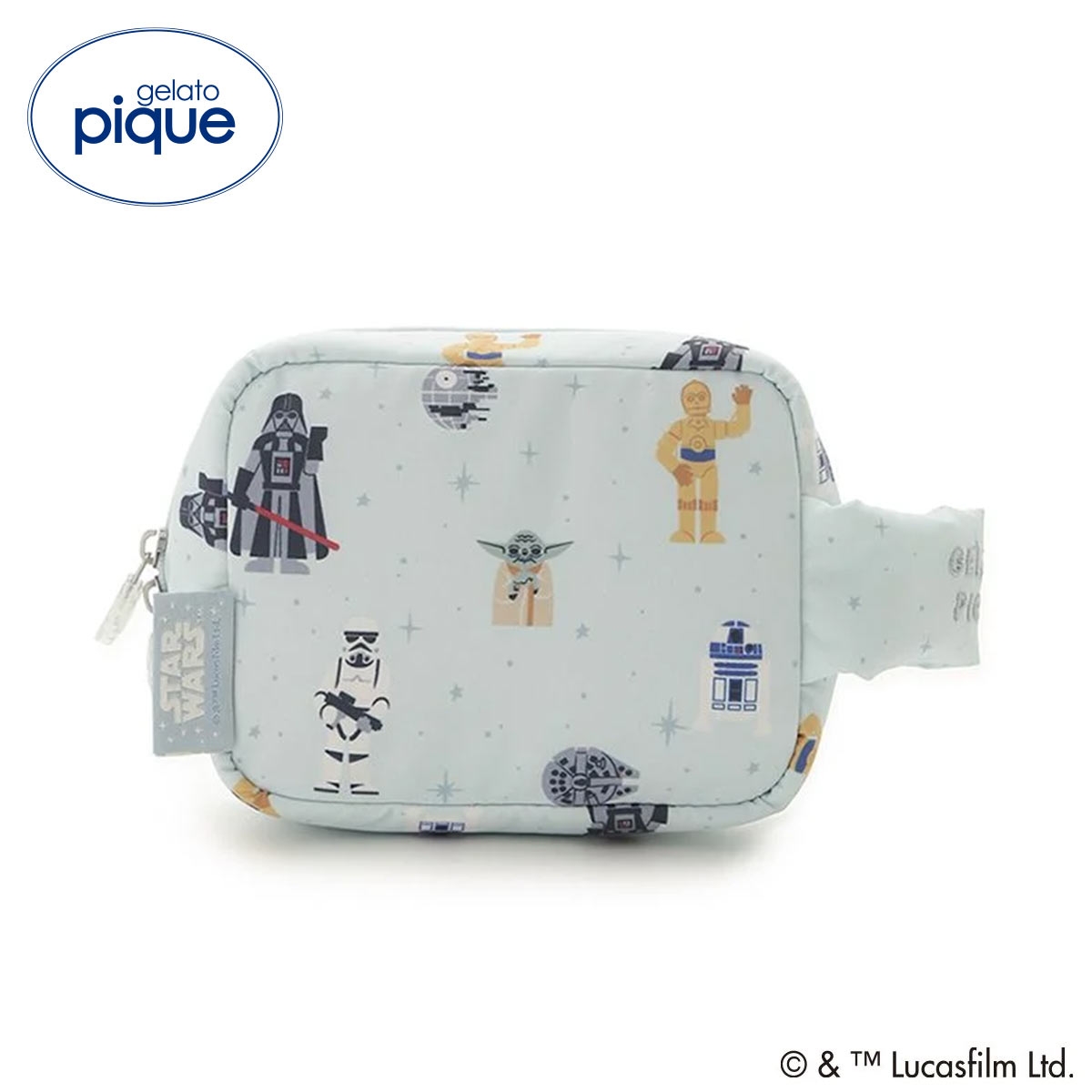 ジェラートピケ STAR WARS 総柄ポーチ ジェラピケ スターウォーズ gelato pique(BU-ブルー-Free)