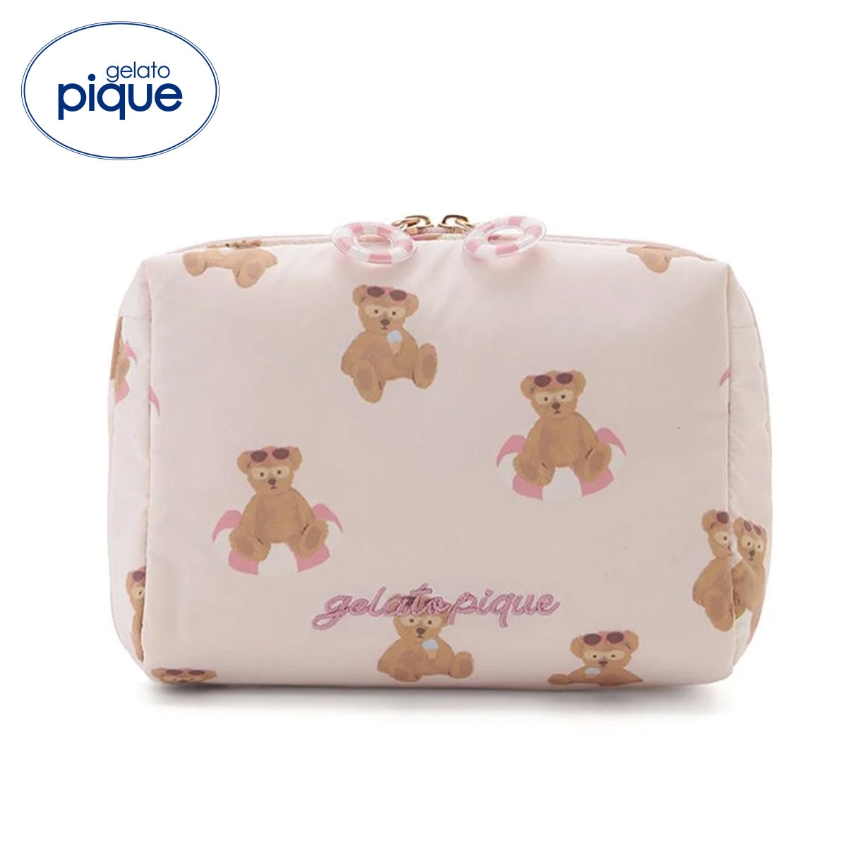 ジェラートピケ サマーベア総柄ポーチ ジェラピケ gelato pique(PI-ピンク-Free)