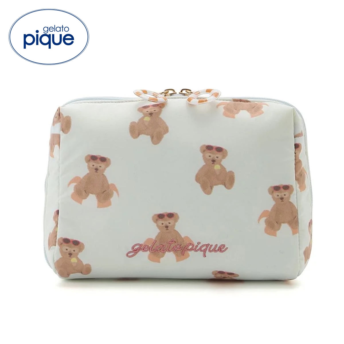 ジェラートピケ サマーベア総柄ポーチ ジェラピケ gelato pique(MI-ミント-Free)