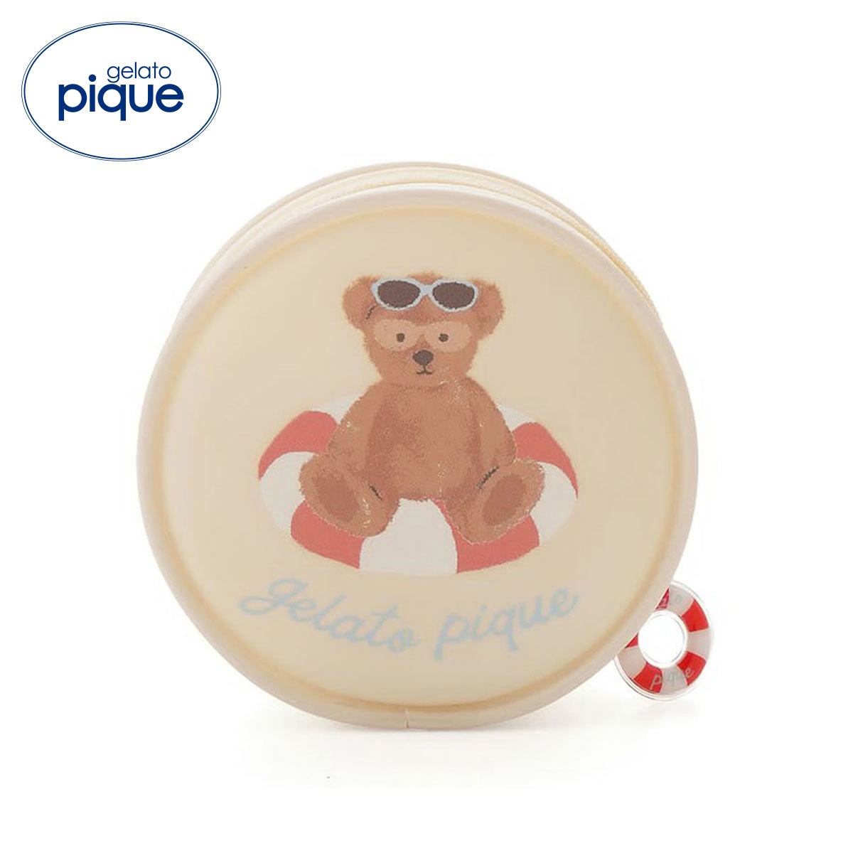 ジェラートピケ サマーベア PVCポーチ ジェラピケ gelato pique(IV-アイボリー-Free)