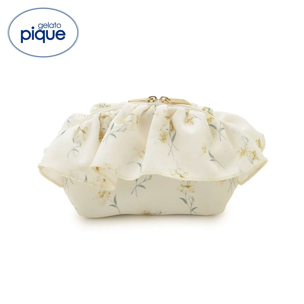 ジェラートピケ 母の日 フラワー柄シフォンポーチ ジェラピケ gelato pique バレンタイン(YE-イエロー-Free)