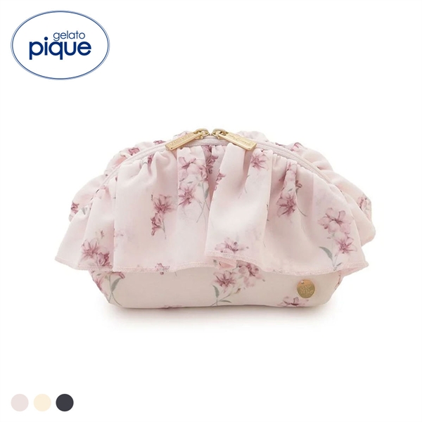 ジェラートピケ 母の日 フラワー柄シフォンポーチ ジェラピケ gelato pique バレンタイン