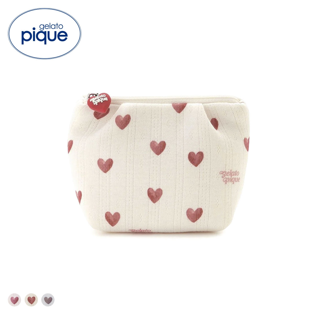 ジェラートピケ 針抜きハート柄ティッシュポーチ ジェラピケ gelato pique(OW-オフホワイト-Free)