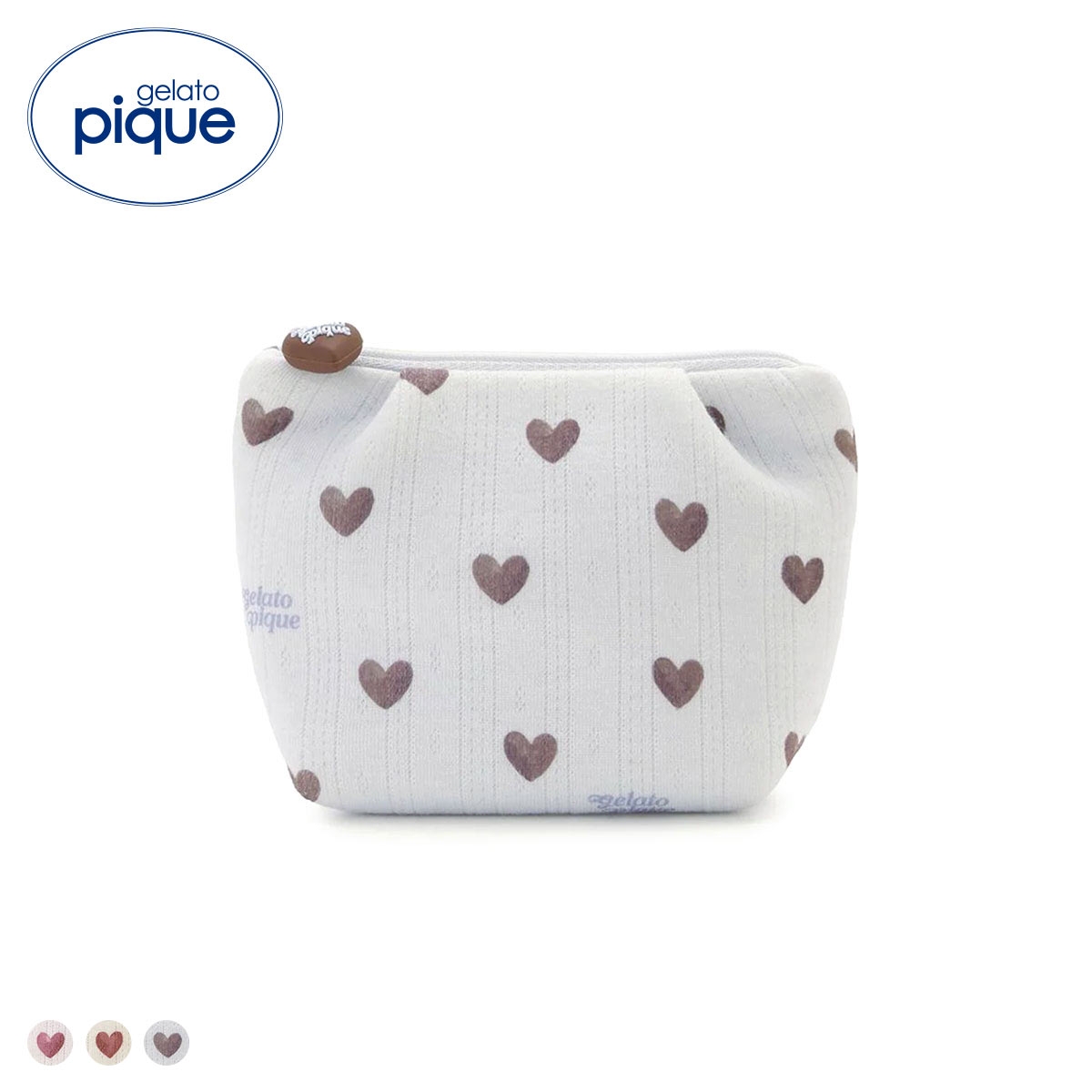 ジェラートピケ 針抜きハート柄ティッシュポーチ ジェラピケ gelato pique(BU-ブルー-Free)