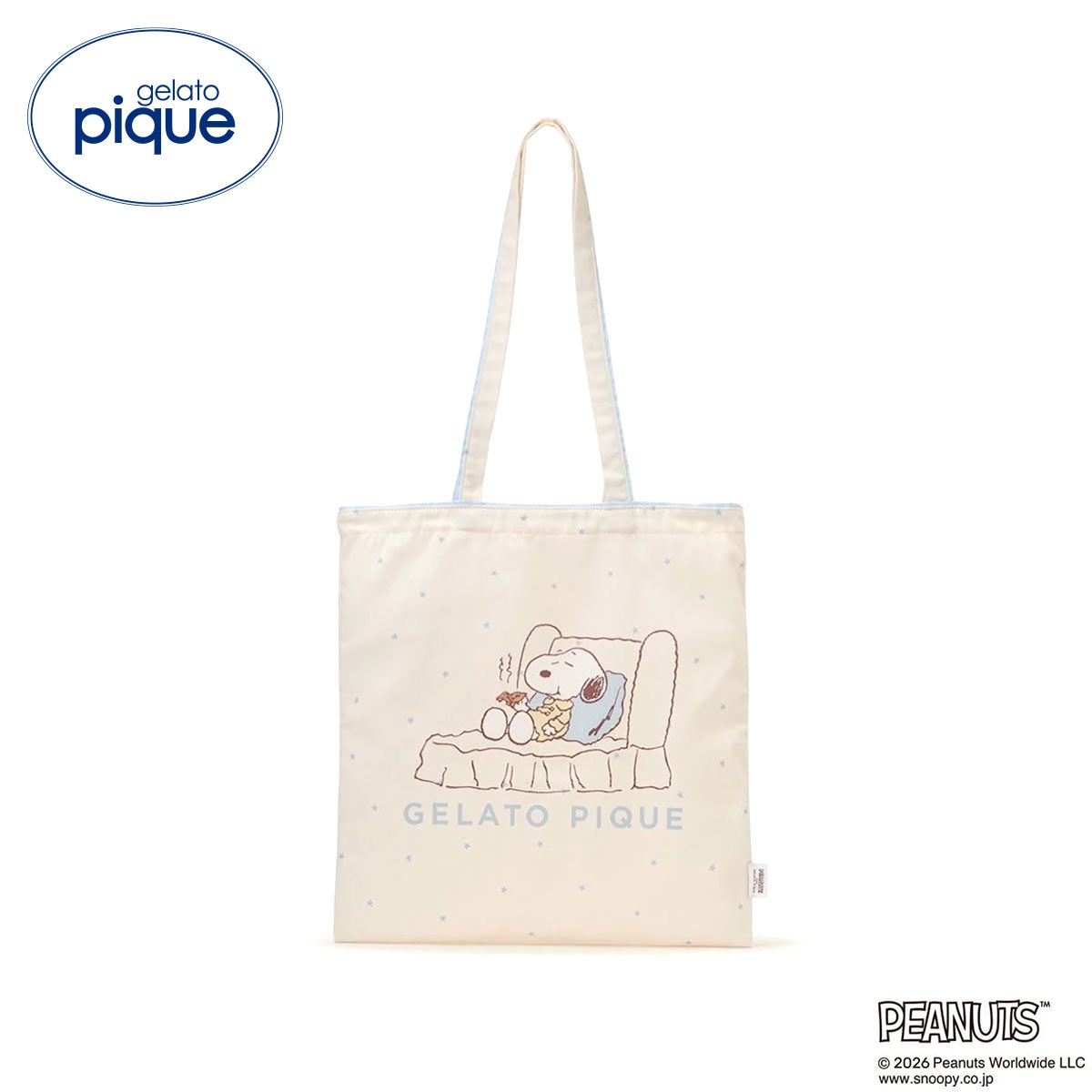 ジェラートピケ PEANUTS トートバッグ ジェラピケ スヌーピー SNOOPY gelato pique(CR-クリーム-Free)