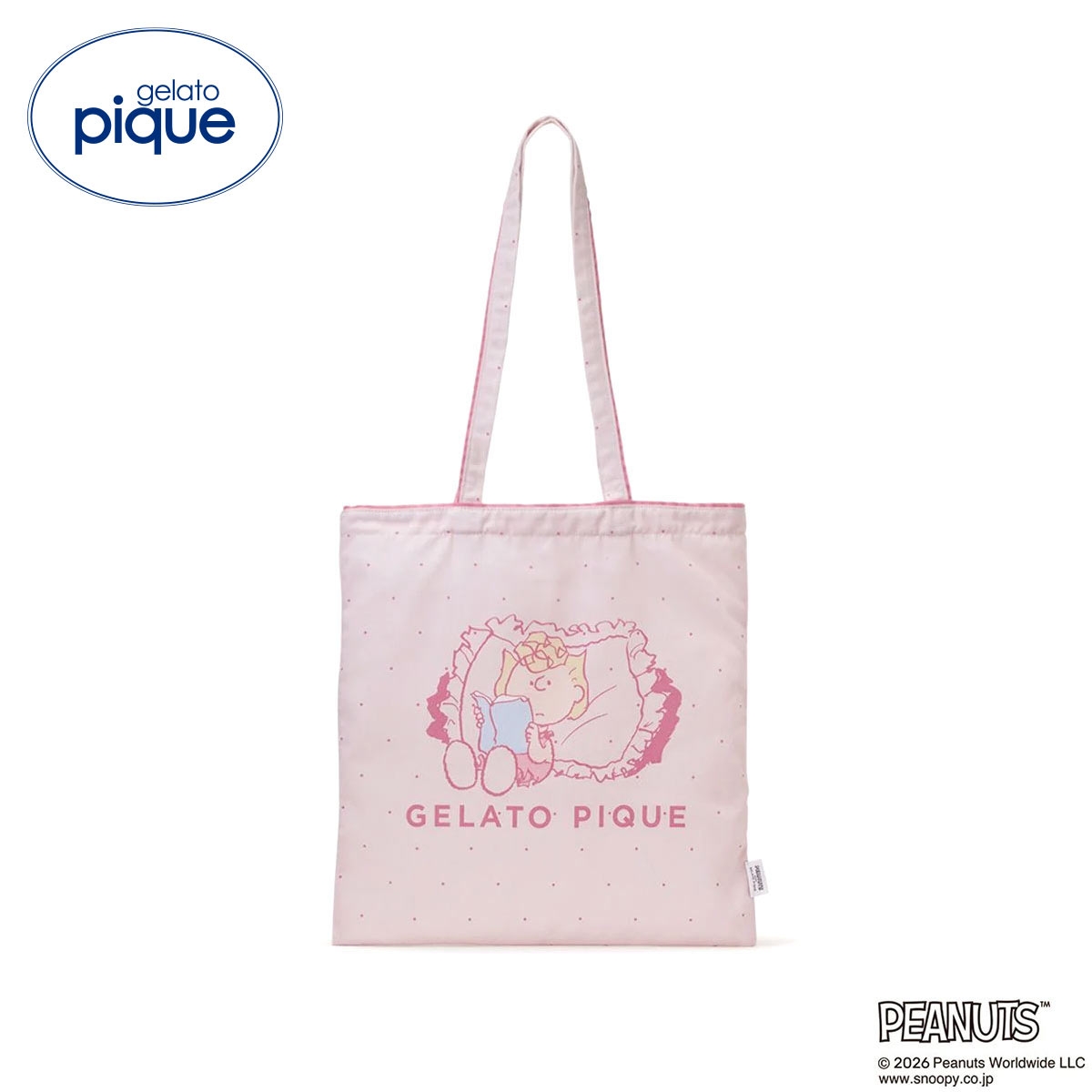 ジェラートピケ PEANUTS トートバッグ ジェラピケ スヌーピー SNOOPY gelato pique(PI-ピンク-Free)