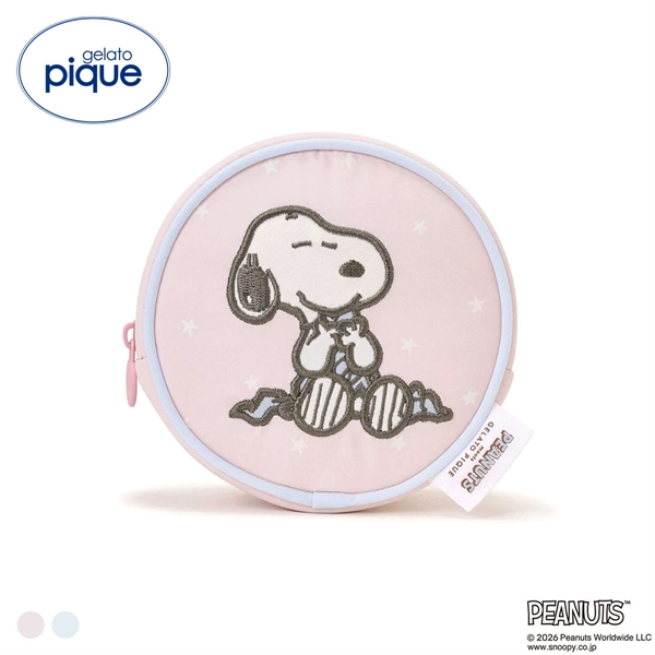 ジェラートピケ PEANUTS 丸型ポーチ ジェラピケ スヌーピー SNOOPY gelato pique