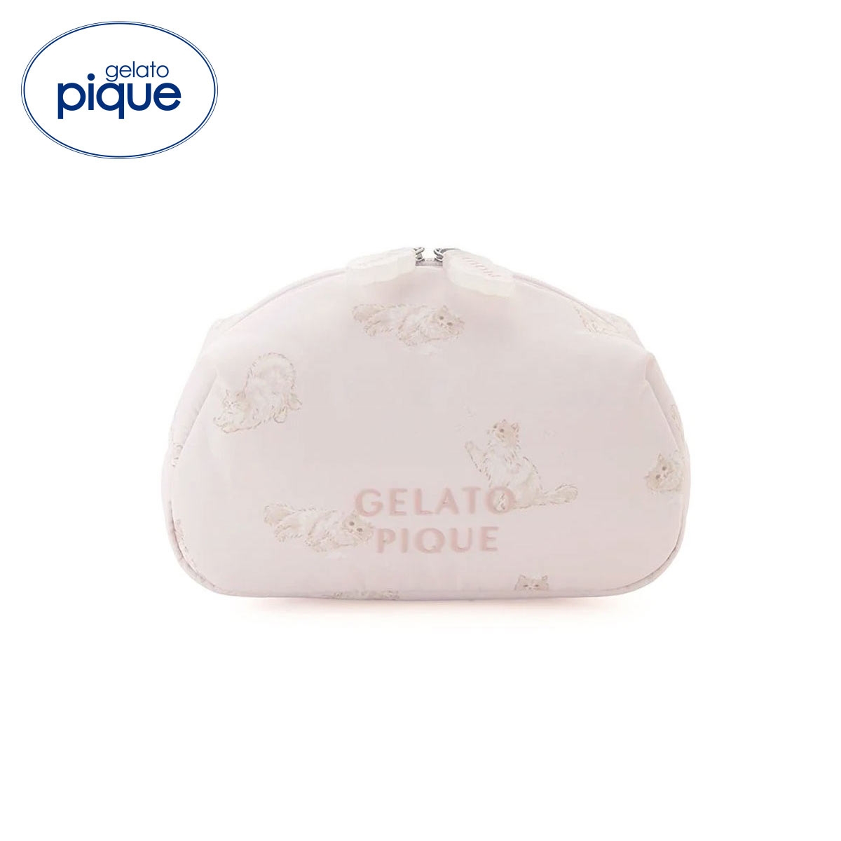 ジェラートピケ バスタイムCAT柄ポーチ ジェラピケ gelato pique(PI-ピンク-Free)