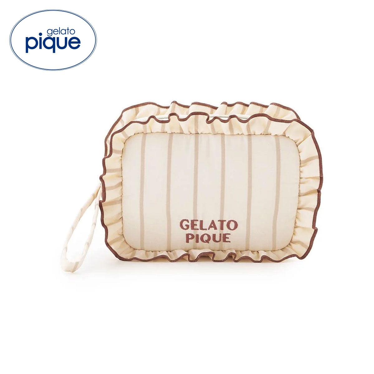 ジェラートピケ バイカラーポーチ ジェラピケ gelato pique(IV-アイボリー-Free)