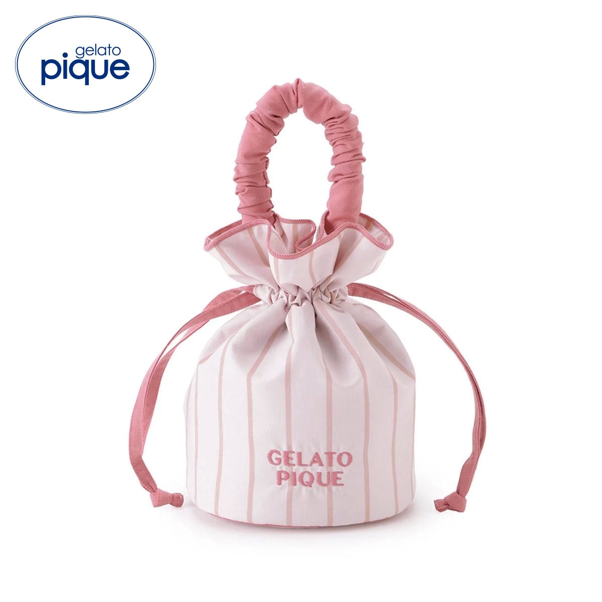ジェラートピケ バイカラー巾着 ジェラピケ gelato pique(PI-ピンク-Free)