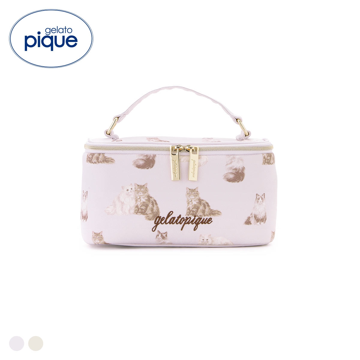 ジェラートピケ レディース キャット柄バニティポーチ ジェラピケ gelato pique