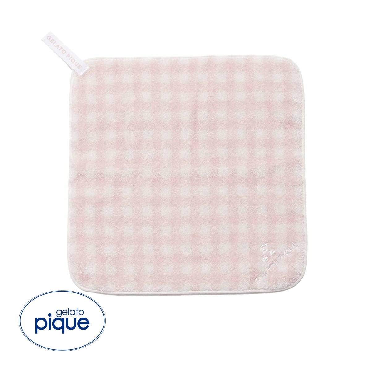ジェラートピケ ギンガムチェックループ付きタオル ジェラピケ gelato pique(PI-ピンク-Free)