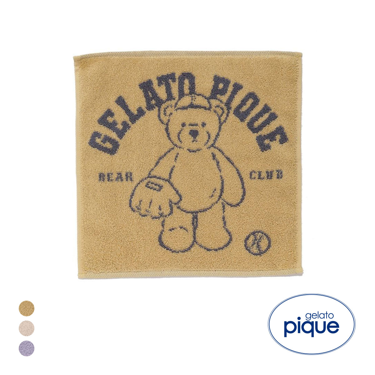 ジェラートピケ スポーティーベアハンドタオル ジェラピケ gelato pique(YE-イエロー-Free)
