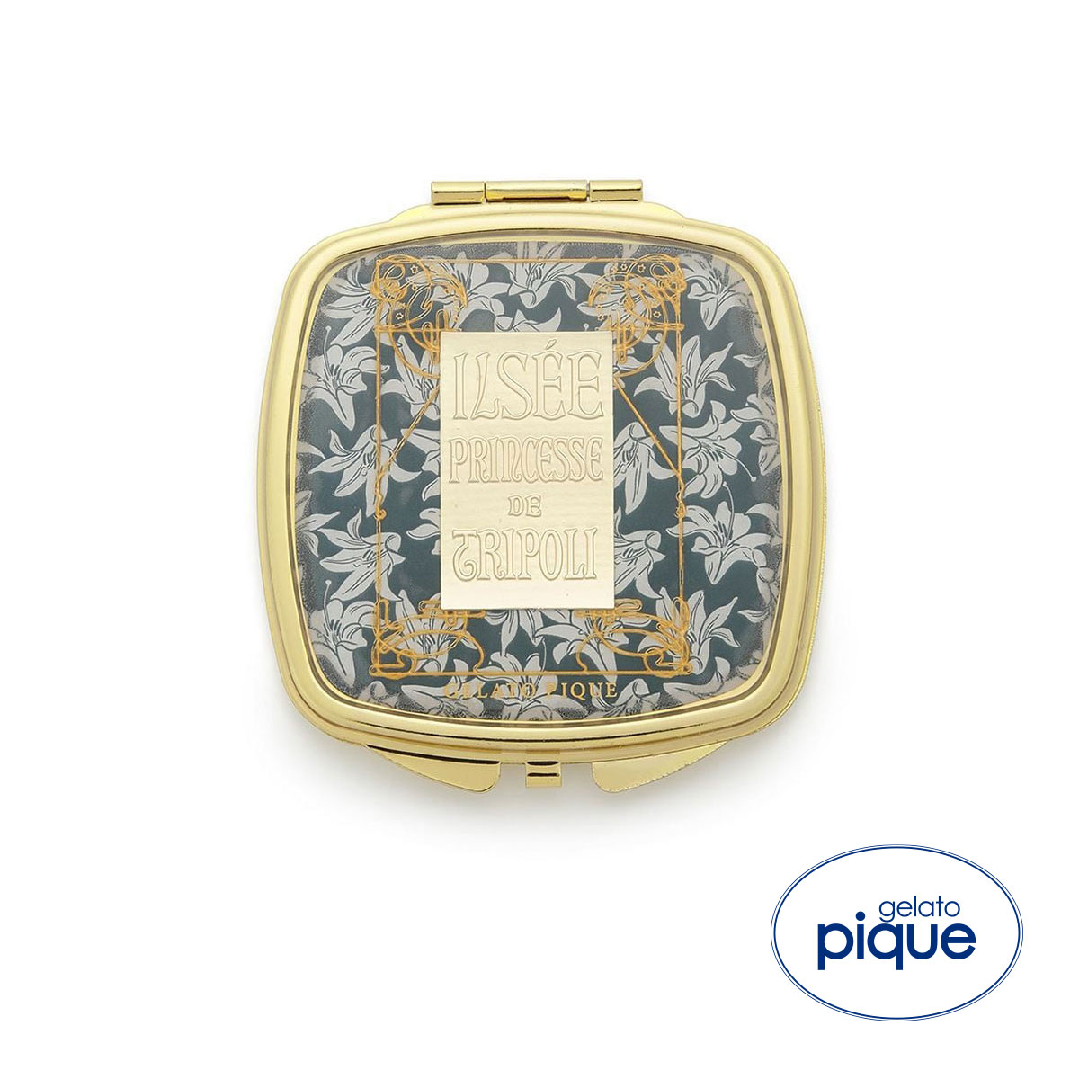 ジェラートピケ MUCHA トリポリの姫君イルゼコンパクトミラー ジェラピケ ミュシャ gelato pique(GR-グリーン-Free)