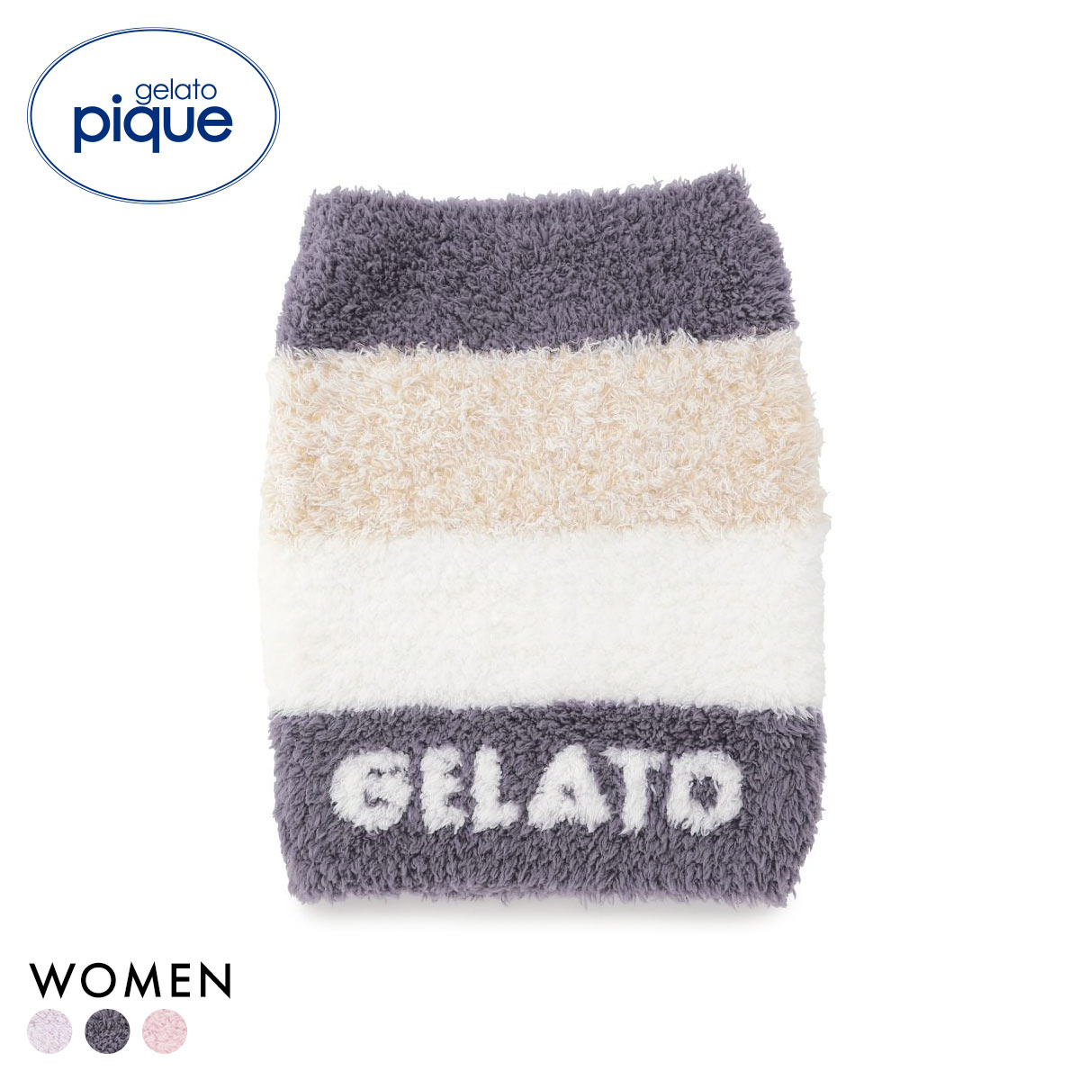 ジェラートピケ ジェラート3ボーダーウエストウォーマー ジェラピケ gelato pique(NV-ネイビー-Free)