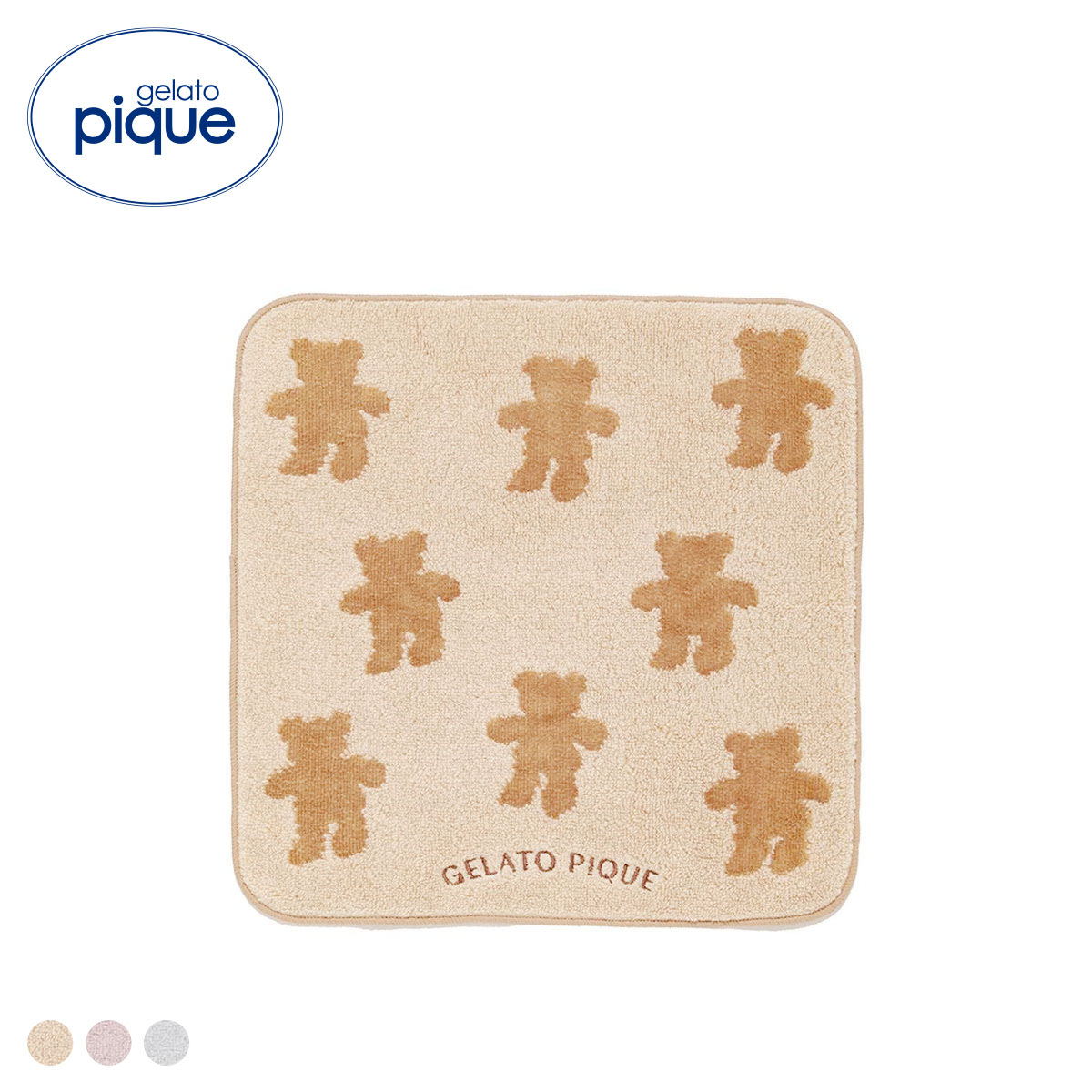 ジェラートピケ 3柄モチーフハンドタオル ジェラピケ gelato pique(BE-ベージュ-Free)