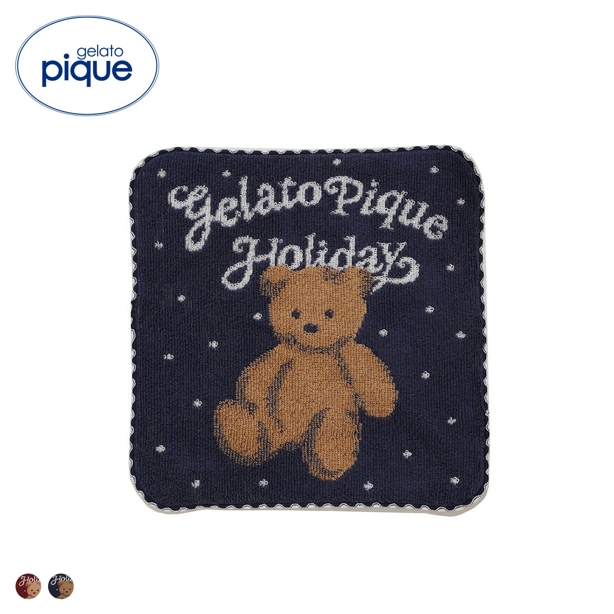 ジェラートピケ HOLIDAY ベアハンドタオル ジェラピケ gelato pique(NV-ネイビー-Free)