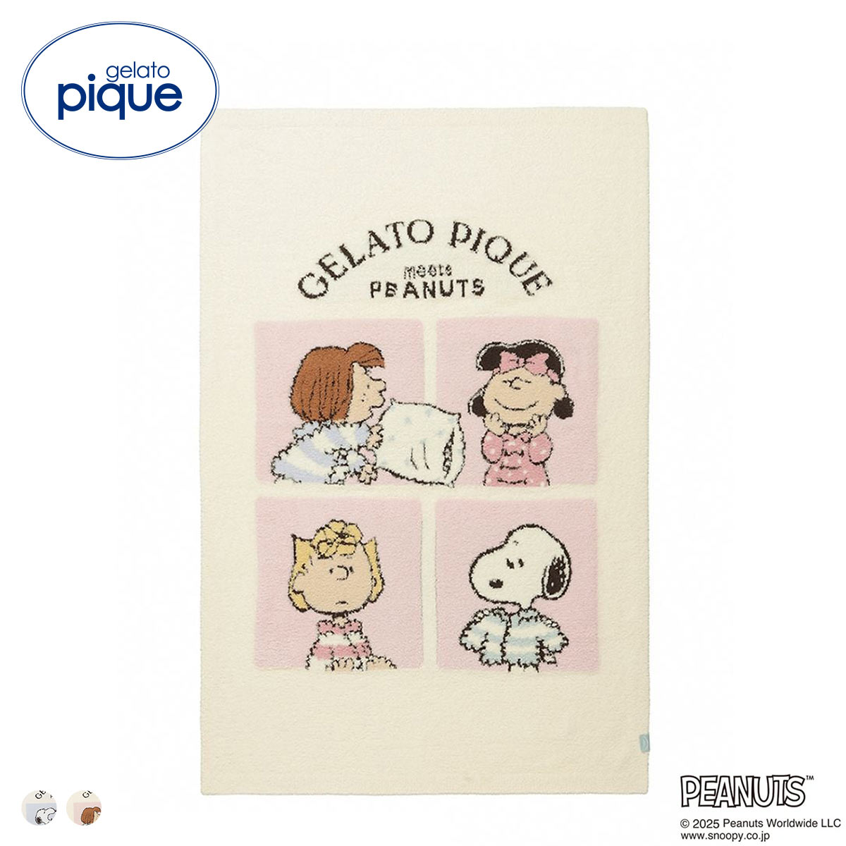 ジェラートピケ PEANUTS オリジナルアートブランケット ジェラピケ gelato pique スヌーピー(PI-ピンク-Free)