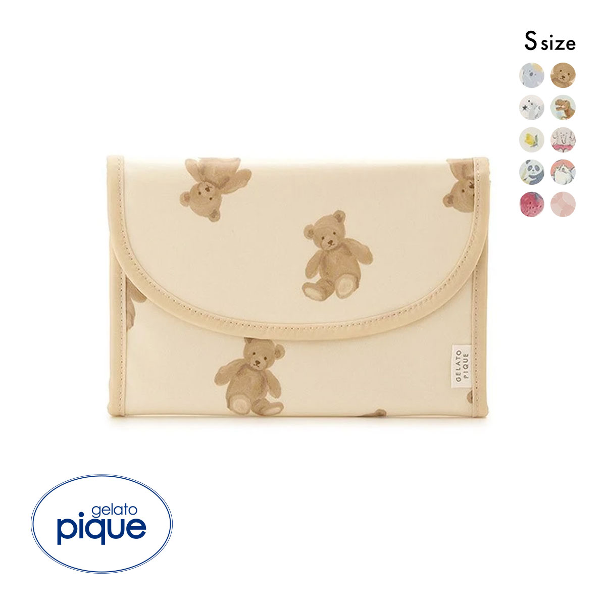 ジェラートピケ 販路限定 総柄母子手帳ケースS ジャバラS ジェラピケ gelato pique(BE-ベージュ-S)