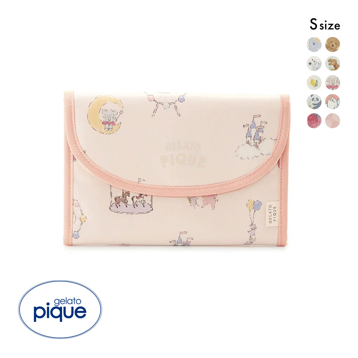 ジェラートピケ 販路限定 総柄母子手帳ケースS ジャバラS ジェラピケ gelato pique(LPI-薄ピンク-S)