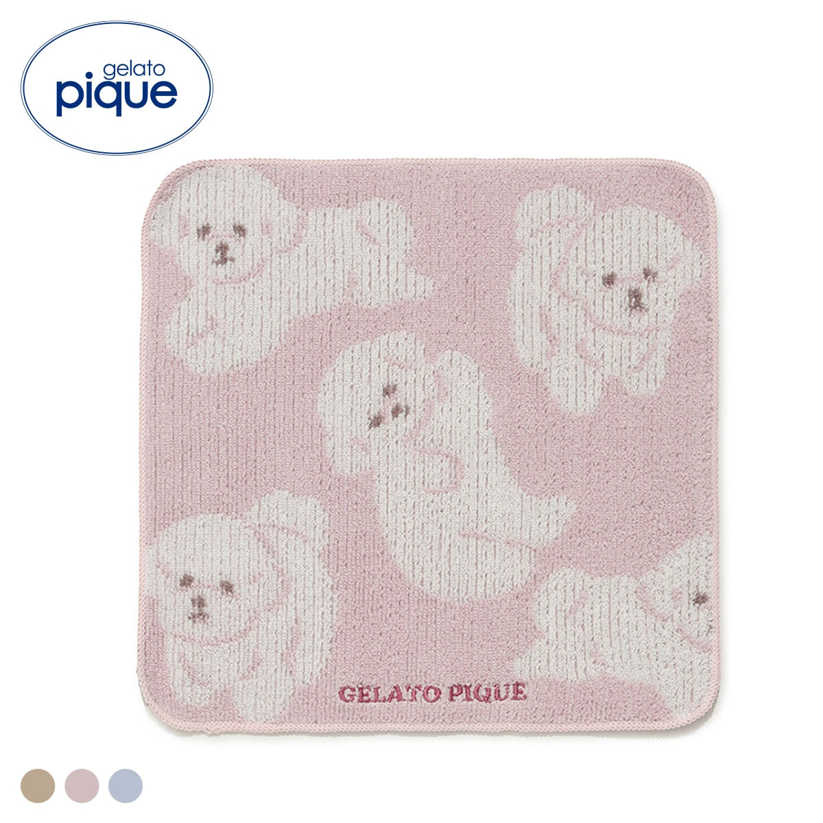 ジェラートピケ ドッグハンドタオル ジェラピケ gelato pique(LPI-薄ピンク-Free)