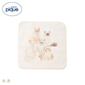 ジェラートピケ キャットワンポイントハンドタオル ジェラピケ gelato pique 猫の日