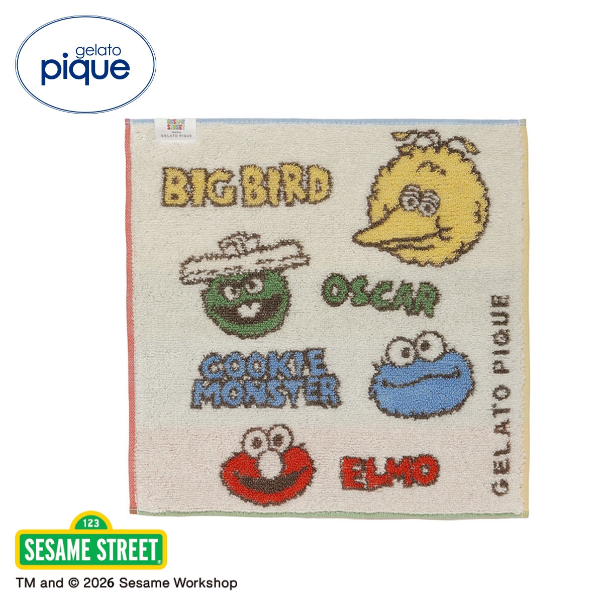 ジェラートピケ SESAME STREET ハンドタオル ジェラピケ セサミストリート gelato pique(MIX-ミックス-Free)