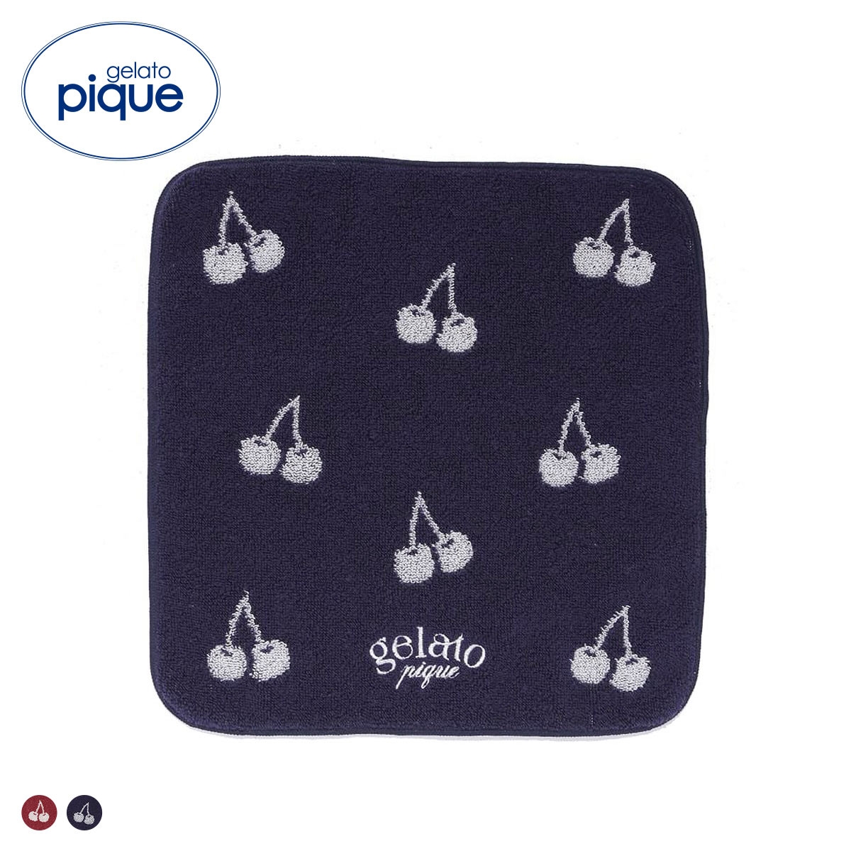 ジェラートピケ チェリーハンドタオル ジェラピケ gelato pique(NV-ネイビー-Free)