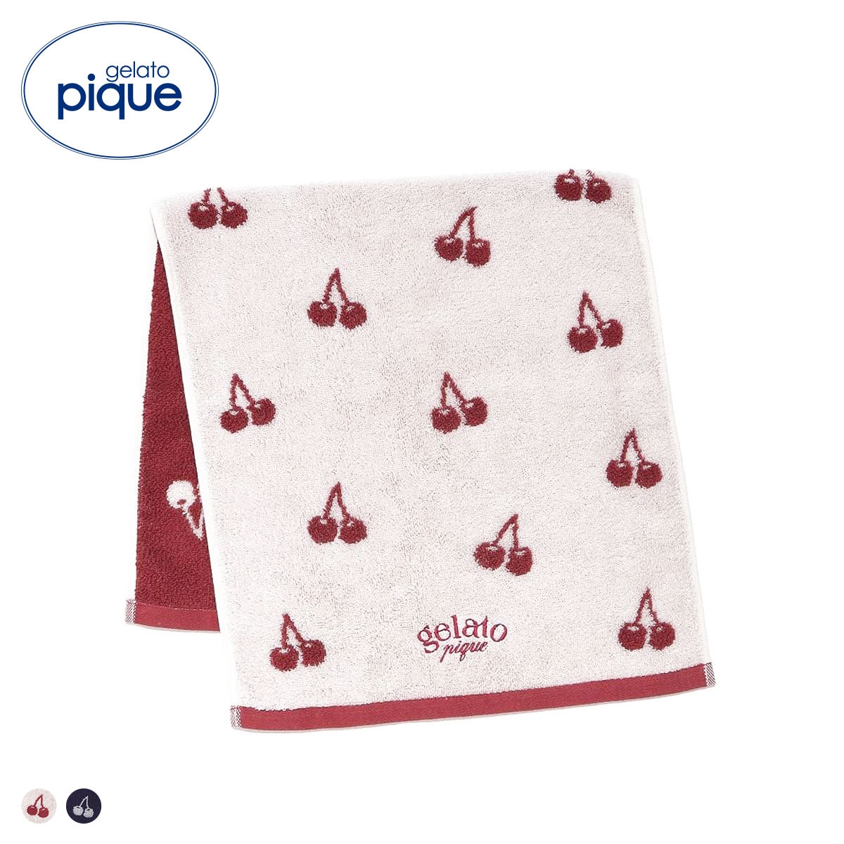 ジェラートピケ チェリーフェイスタオル ジェラピケ gelato pique(RE-レッド-Free)