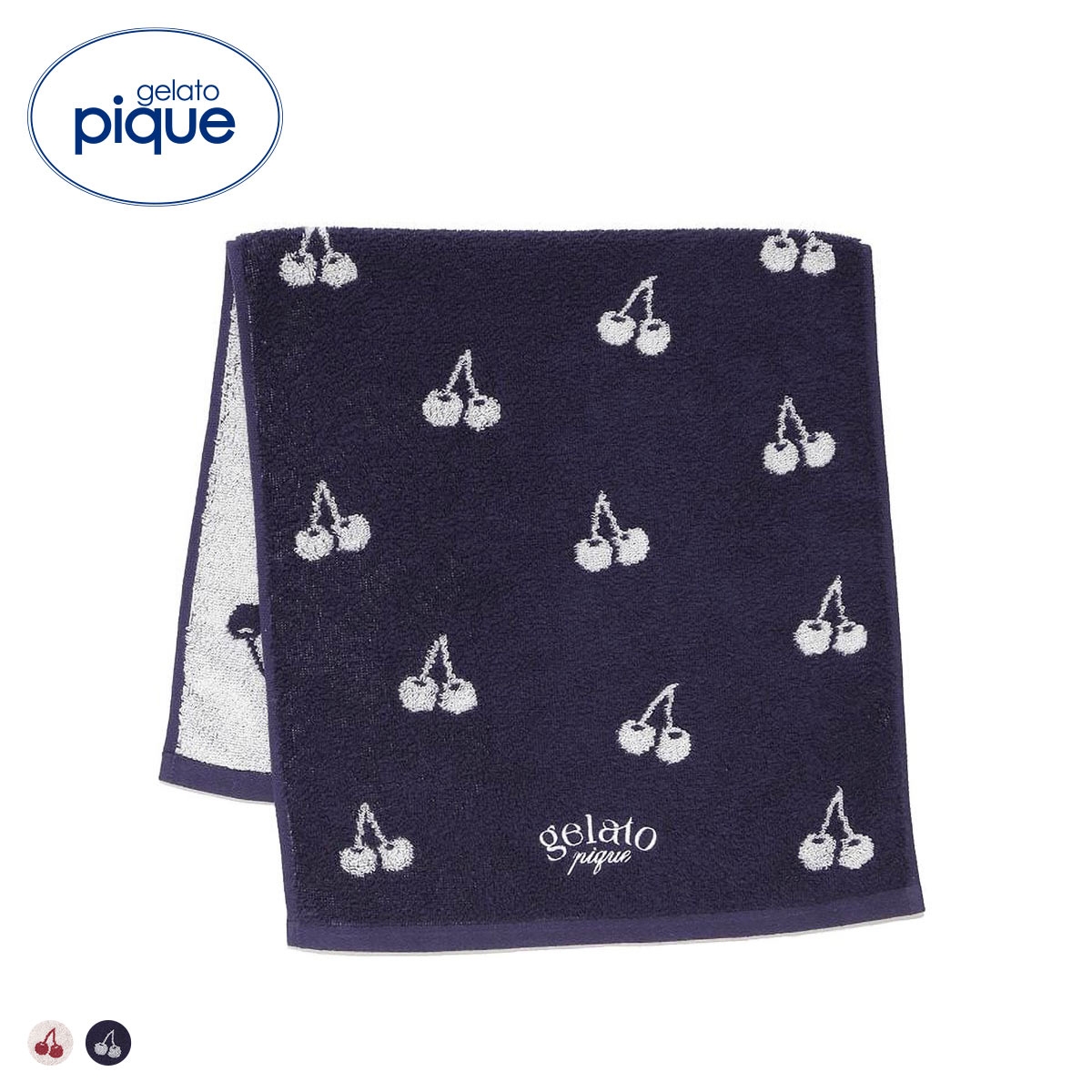 ジェラートピケ チェリーフェイスタオル ジェラピケ gelato pique(NV-ネイビー-Free)