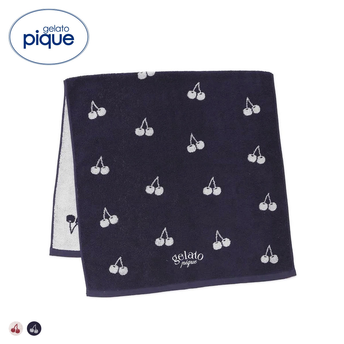ジェラートピケ チェリーバスタオル ジェラピケ gelato pique(NV-ネイビー-Free)