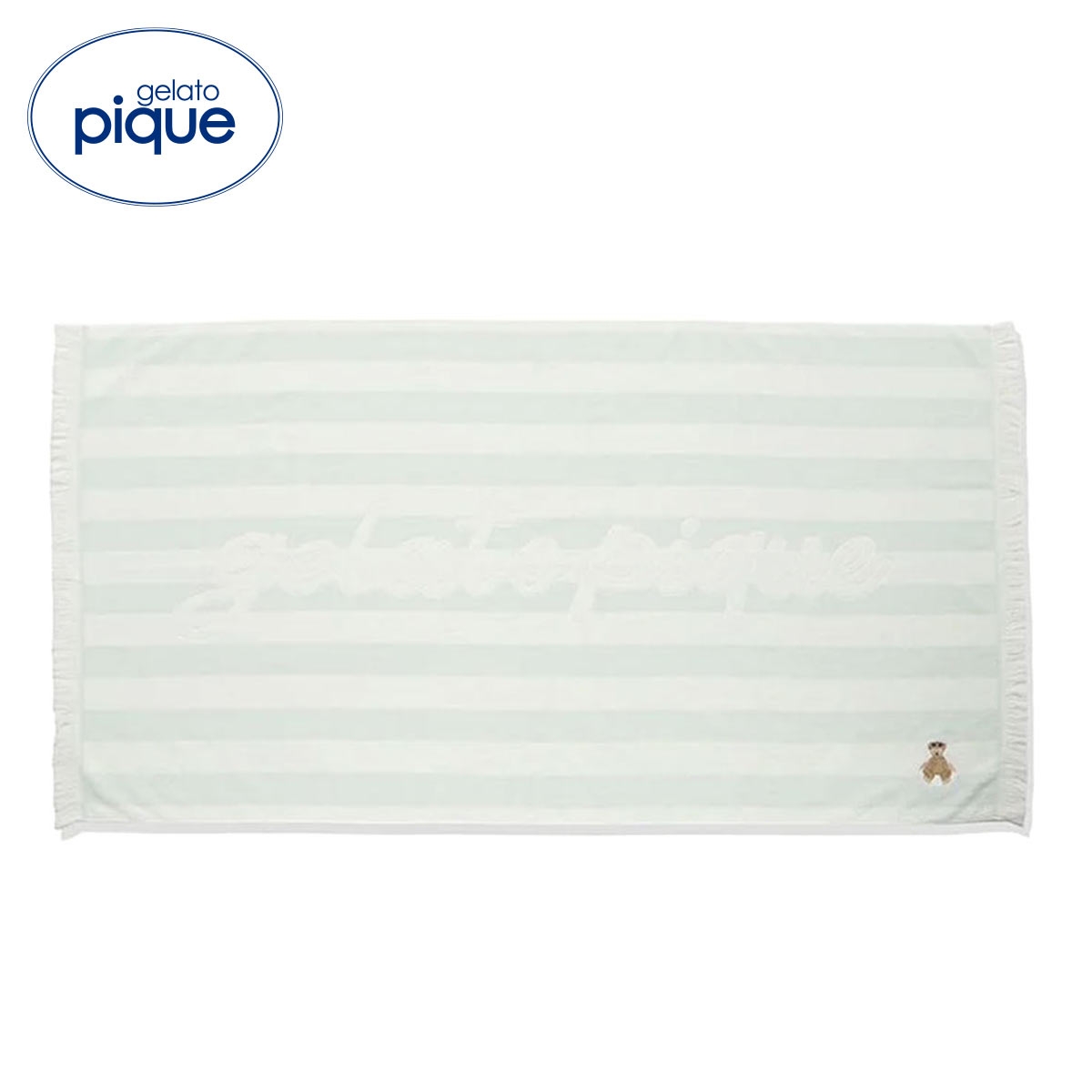 ジェラートピケ サマーベアビーチタオル ジェラピケ gelato pique(MI-ミント-Free)