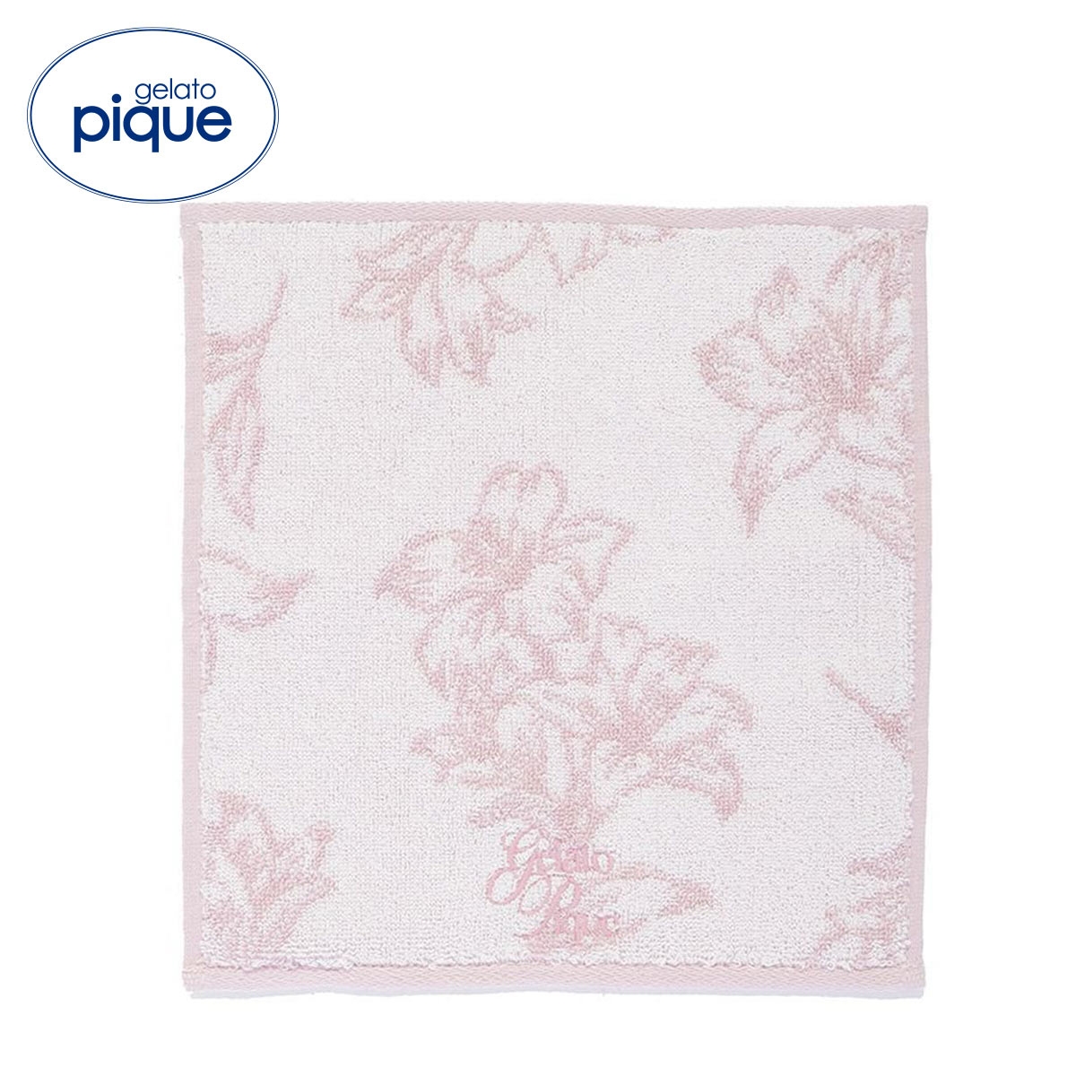ジェラートピケ 母の日 フラワーハンドタオル ジェラピケ gelato pique(PI-ピンク-Free)