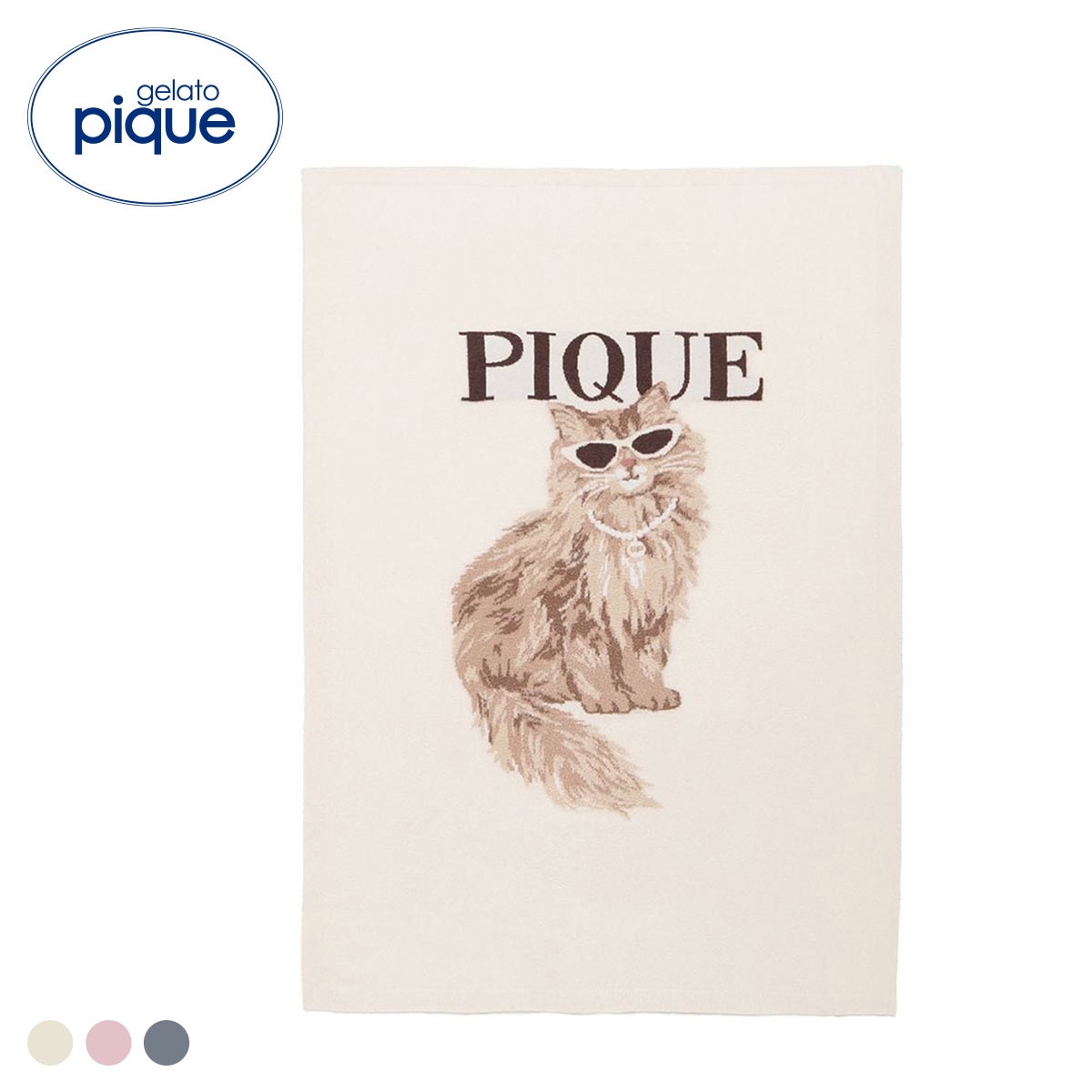 ジェラートピケ ファッションCATS&DOGSジャガードブランケット ジェラピケ gelato pique
