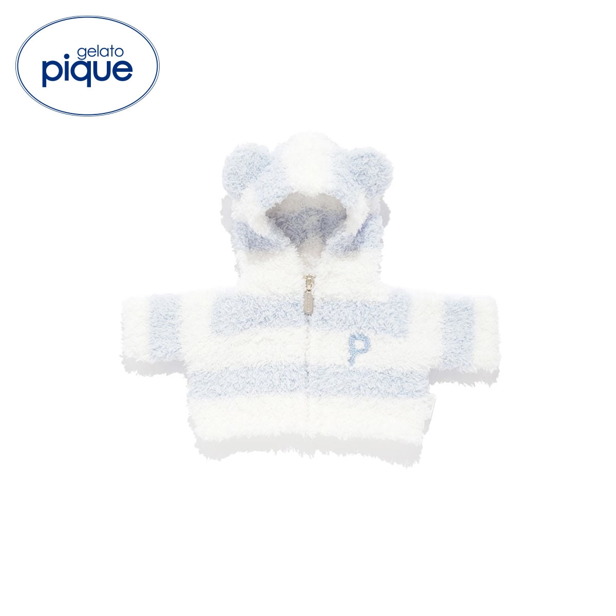 ジェラートピケ PIQUE BEAR ぬいぐるみ用ジェラート2ボーダーパーカ ジェラピケ gelato pique(BU-ブルー-Free)