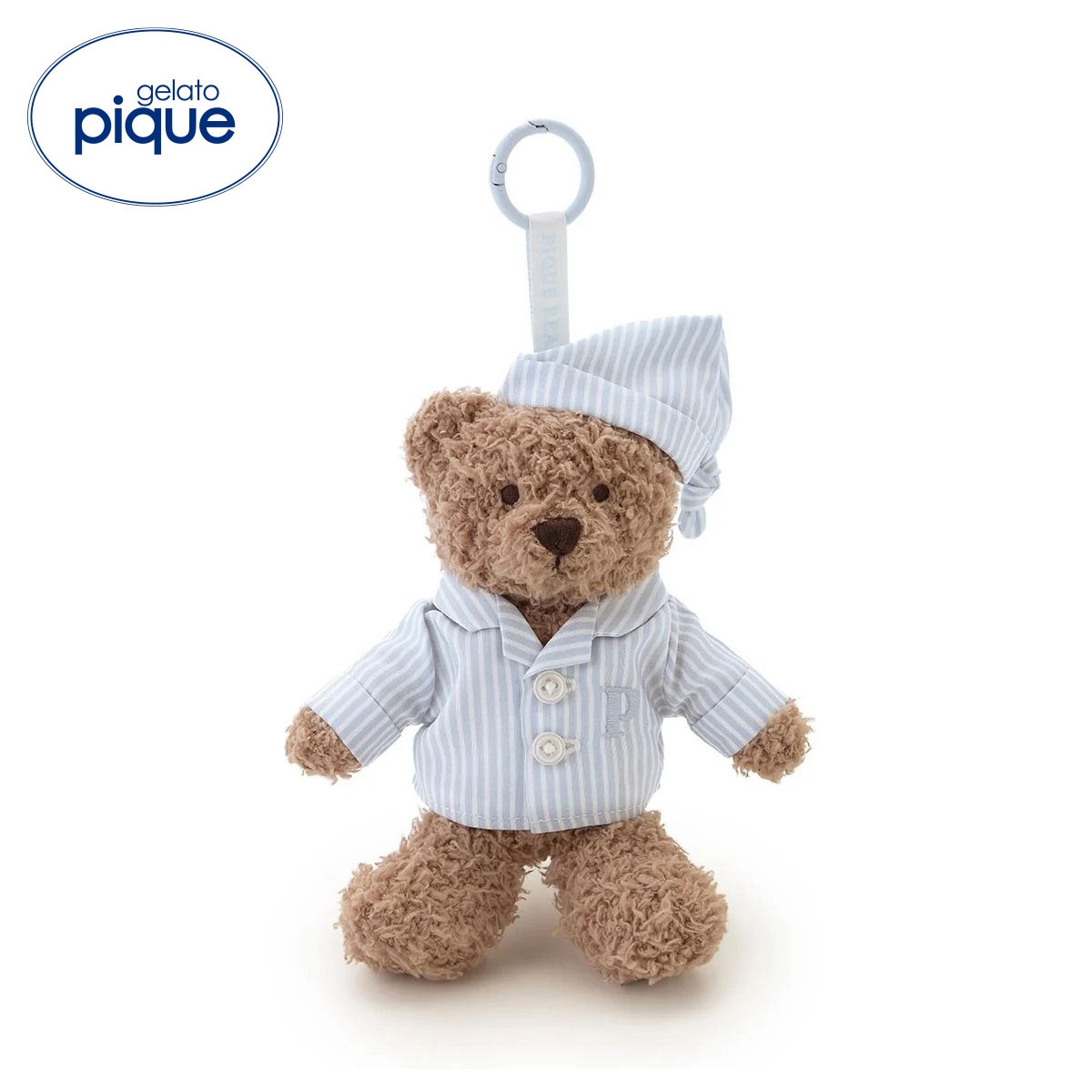 ジェラートピケ PIQUE BEAR ストライプパジャマぬいぐるみチャーム ジェラピケ ルームウェア gelato pique(BU-ブルー-Free)