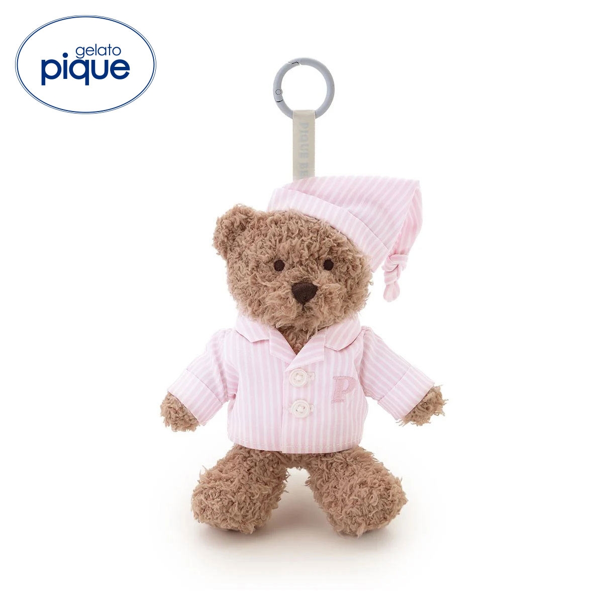 ジェラートピケ PIQUE BEAR ストライプパジャマぬいぐるみチャーム ジェラピケ ルームウェア gelato pique(PI-ピンク-Free)