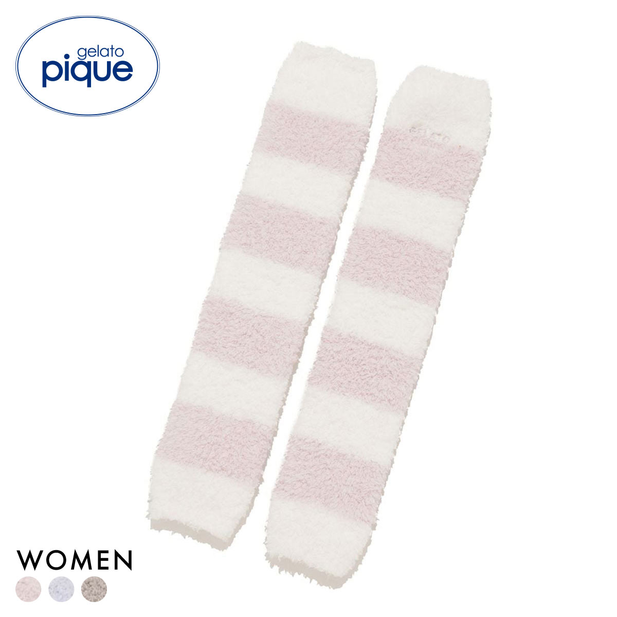 ジェラートピケ ジェラート2ボーダーレッグウォーマー ジェラピケ gelato pique(PI-ピンク-Free)