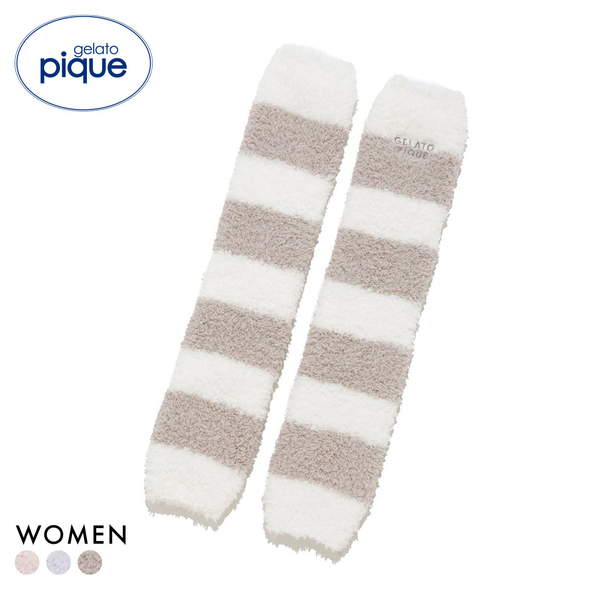 ジェラートピケ ジェラート2ボーダーレッグウォーマー ジェラピケ gelato pique(MO-モカ-Free)