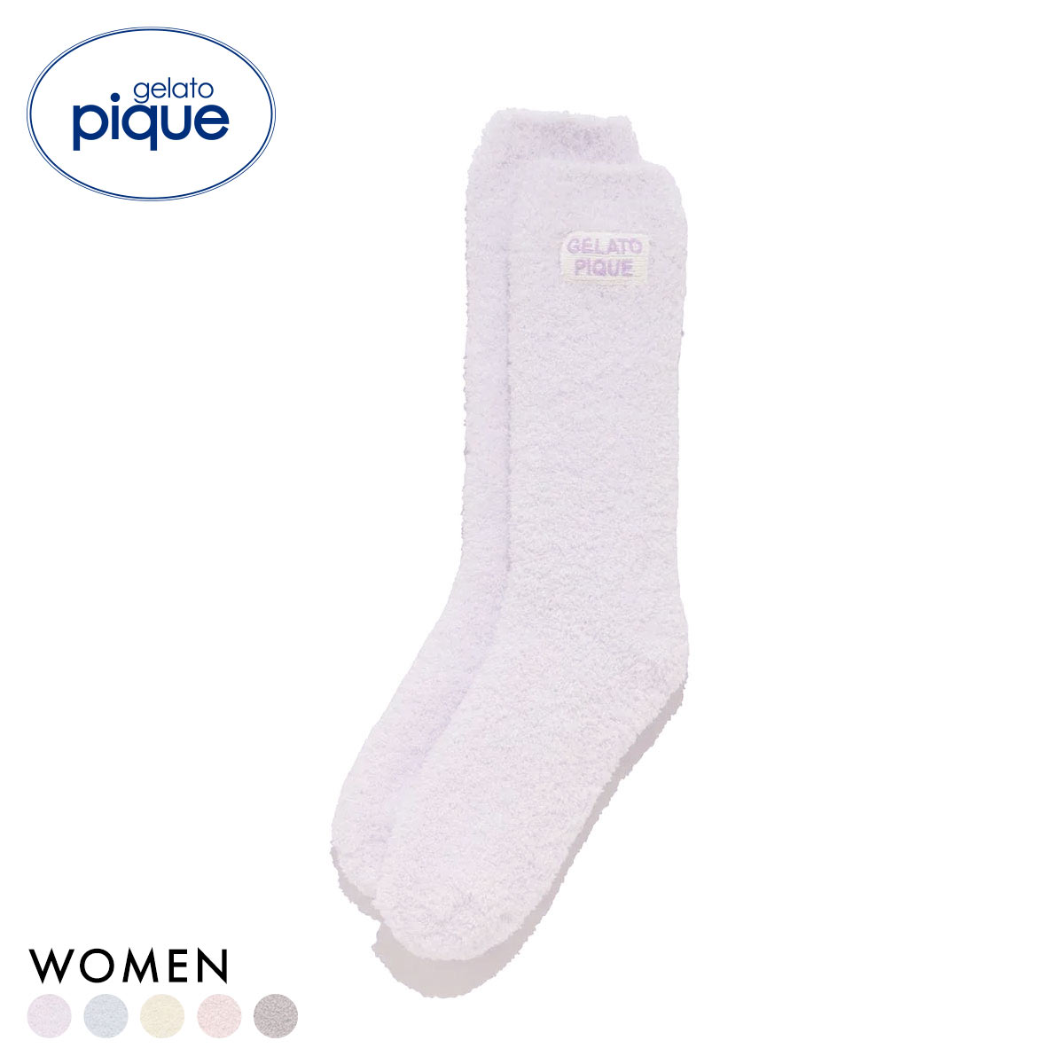 ジェラートピケ レディース カラフルパウダールームソックス ジェラピケ パジャマ ルームウェア gelato pique(LV-ラベンダー-Free)