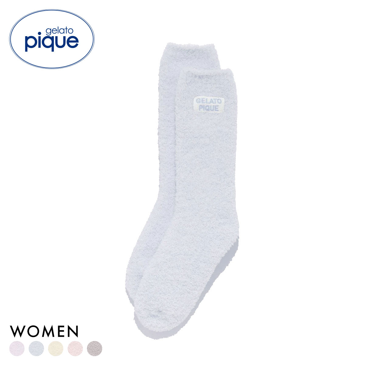 ジェラートピケ レディース カラフルパウダールームソックス ジェラピケ パジャマ ルームウェア gelato pique(BU-ブルー-Free)