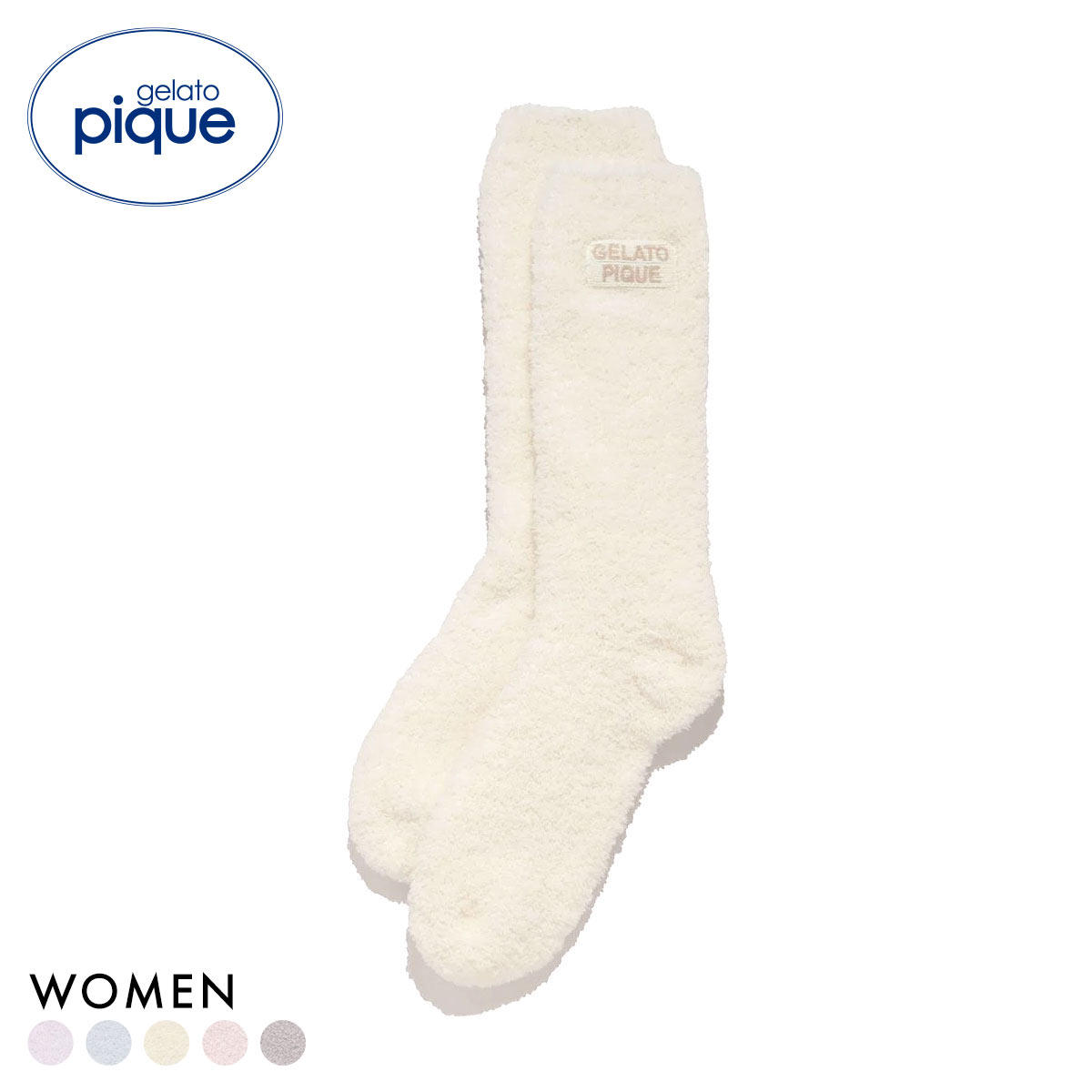 ジェラートピケ レディース カラフルパウダールームソックス ジェラピケ パジャマ ルームウェア gelato pique(CR-クリーム-Free)
