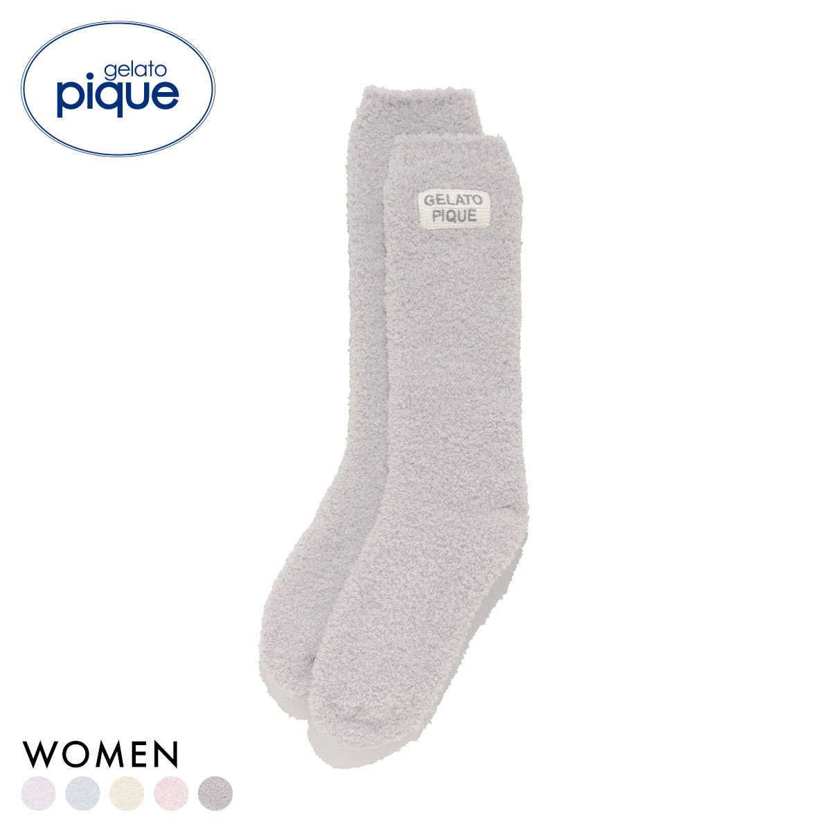 ジェラートピケ レディース カラフルパウダールームソックス ジェラピケ パジャマ ルームウェア gelato pique(GY-グレー-Free)