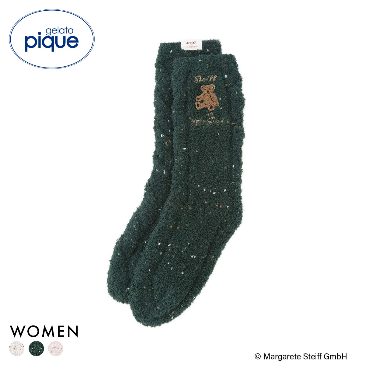 ジェラートピケ レディース シュタイフ パウダーネップソックス ジェラピケ gelato pique Steiff(GR-グリーン-Free)