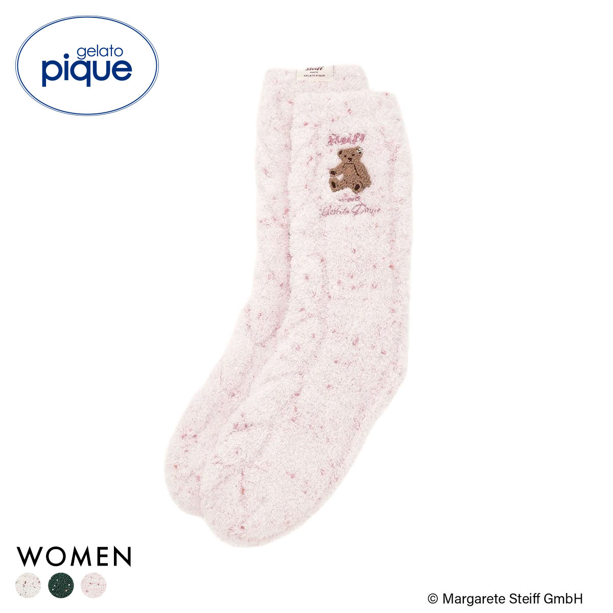 ジェラートピケ レディース シュタイフ パウダーネップソックス ジェラピケ gelato pique Steiff(PI-ピンク-Free)