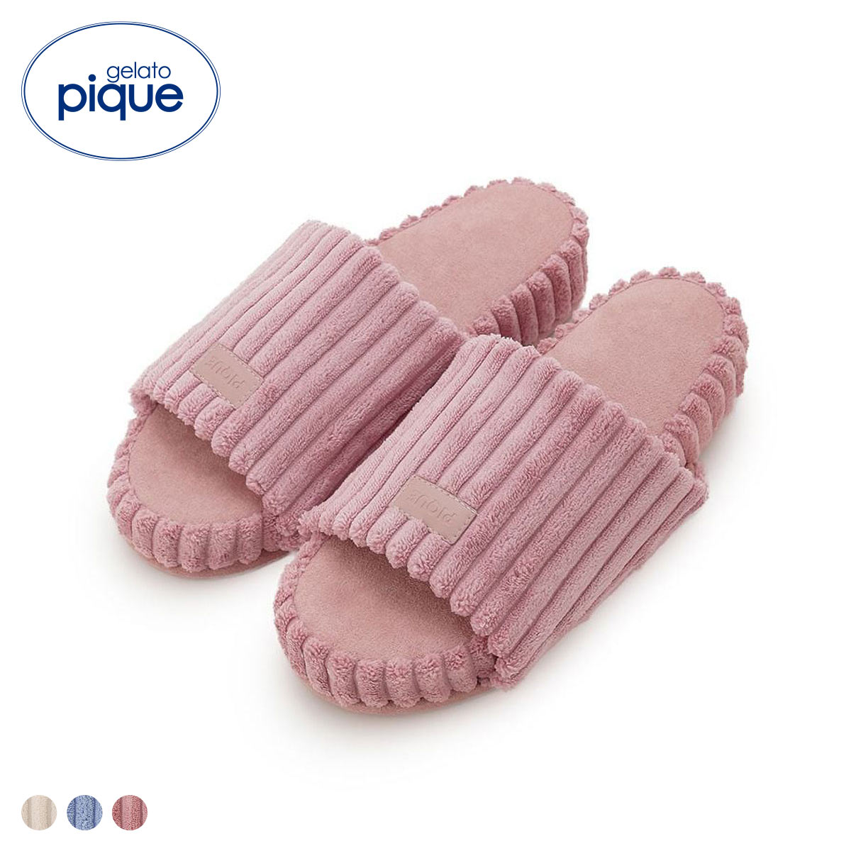 ジェラートピケ ワイドリブルームシューズ ジェラピケ gelato pique(PI-ピンク-Free)