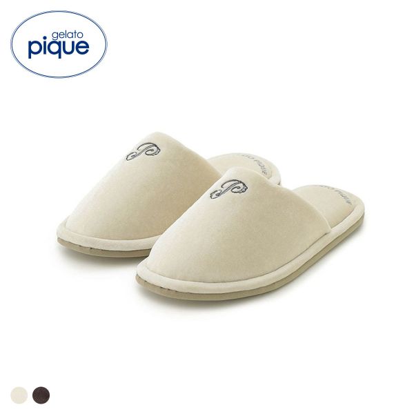ジェラートピケ エンブレムモチーフベロアルームシューズ ジェラピケ gelato pique