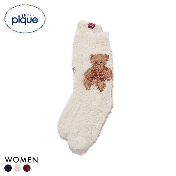 ジェラートピケ レディース HOLIDAY ジェラートスノーベアジャガードソックス ジェラピケ パジャマ ルームウェア gelato pique