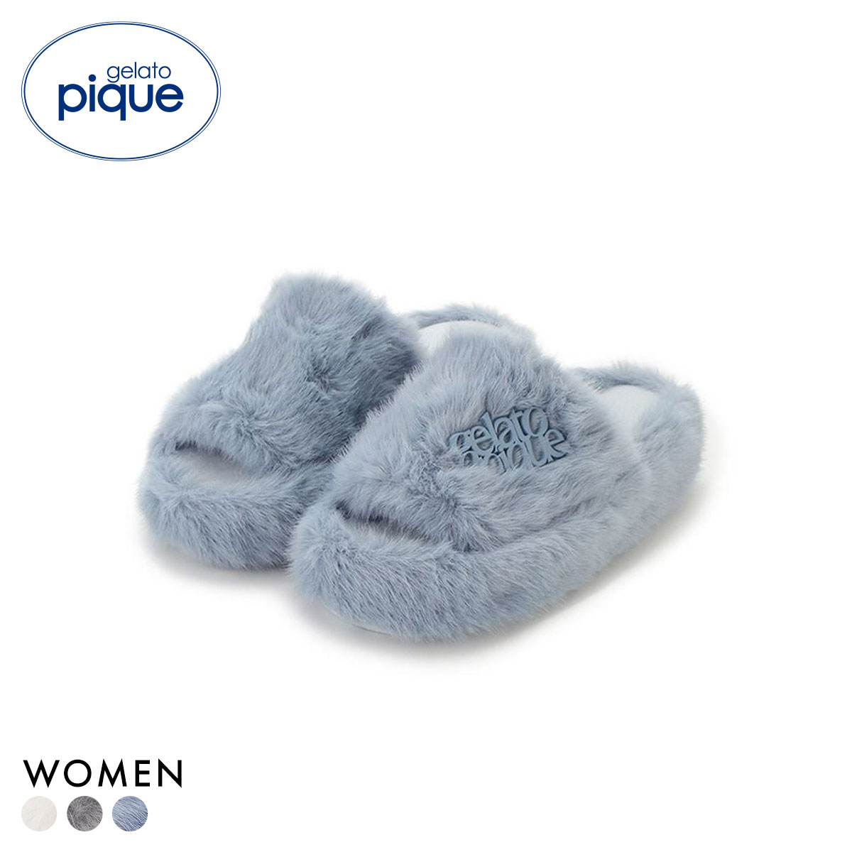 ジェラートピケ レディース ファールームシューズ ジェラピケ gelato pique(BU-ブルー-Free)
