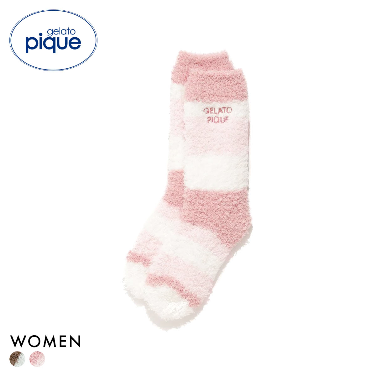 ジェラートピケ レディース ジェラートランダムボーダーソックス ジェラピケ gelato pique(PI-ピンク-Free)